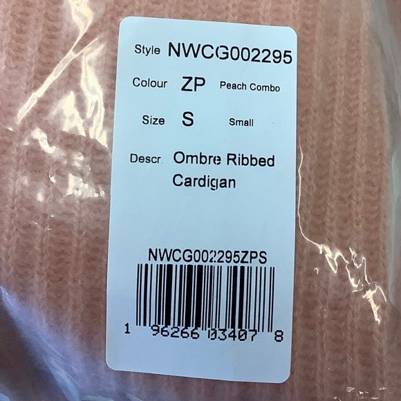 NEW! Naadam Size Small $395 Cashmere Ombre Ribbed Cardigan Peach Orange J6-12 - Picture 12 of 12